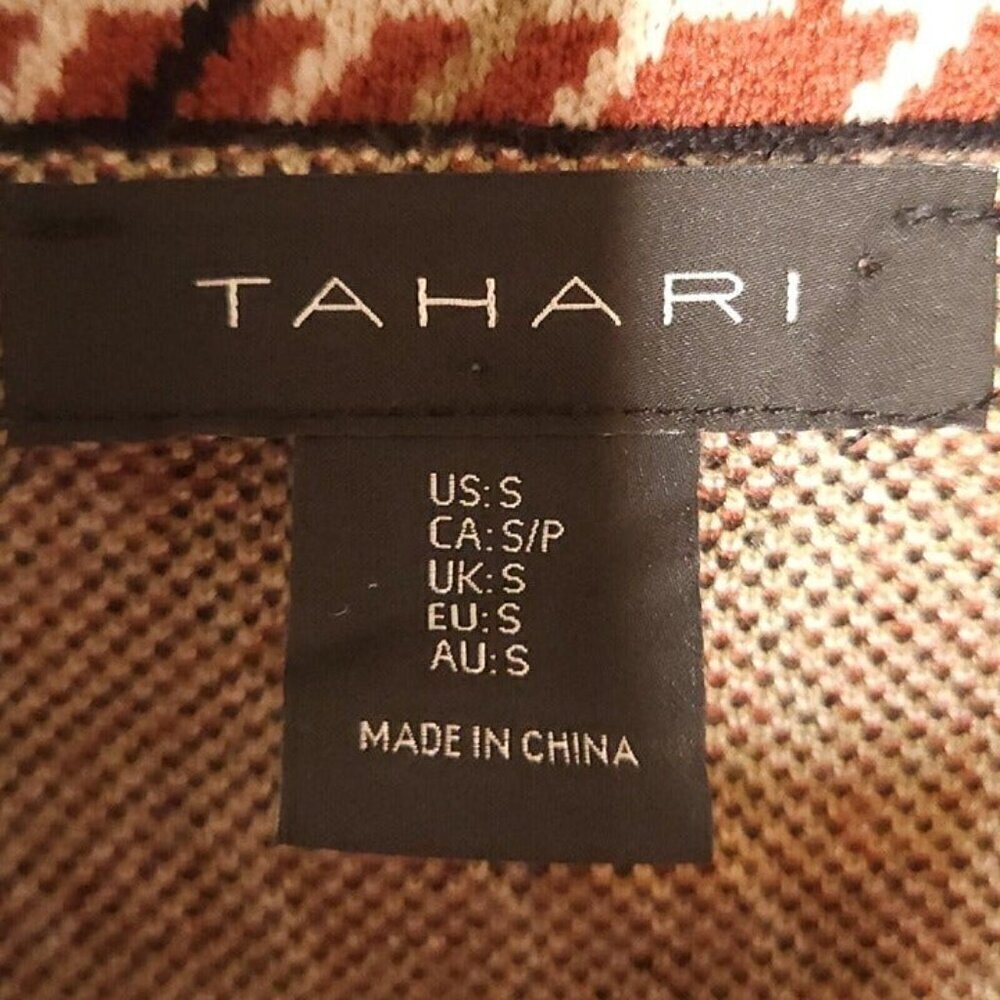 Tahari Womens Tan Green Orange Soft Open Front Sweater Blazer Small - Picture 3 of 5